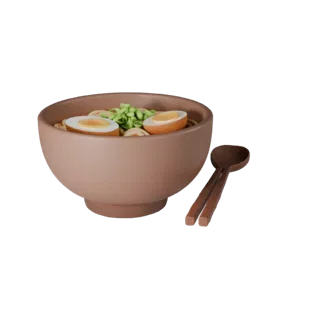 Ramen Noodle Bowl 3D AR Asset for WebGL Browser Use