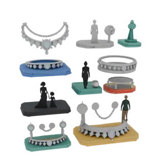 Bridal Jewelry Set 3D Asset for Hobby STL Printing