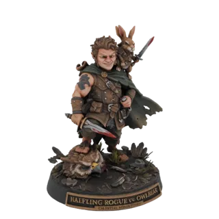 Halfling Rogue vs. Owlbear Miniature Diorama