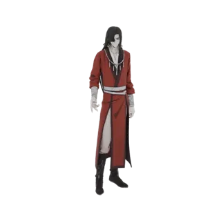 Anime Male Warrior in Red Robes 3D Model