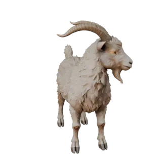 Low Poly Goat 3D Model - Unity Game Asset with FBX | Royalty-Free