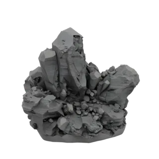 Crystal Rock Cluster STL Rocks And Cliffs for 3D Resin Print