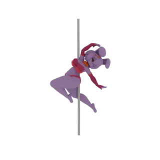 Purple Bunny Girl Pole Dancer 3D Model