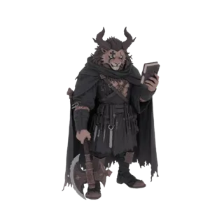 Lionfolk Cleric with Axe and Book