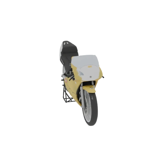 Yellow Sportbike Motorcycle with White Windshield