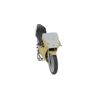 Yellow Sportbike Motorcycle with White Windshield