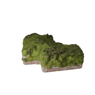 Mossy Root Path 3D Model Terrain Chunks for Blender Scenes