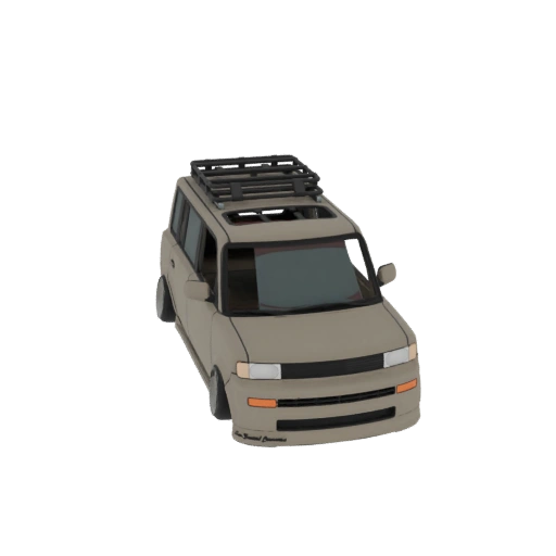 Tan Scion xB with Roof Rack