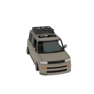 Tan Scion xB with Roof Rack