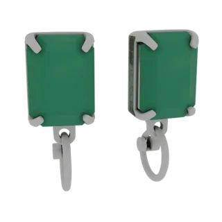 Detailed Emerald Earrings 3D Hero Asset for Studio