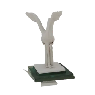 Elegant Swan Sculpture with Green Glass Base