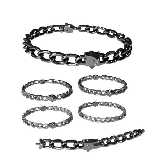 Minimales Armband- und Ohrring-Set 3D-Asset für Gelegenheitsspiele