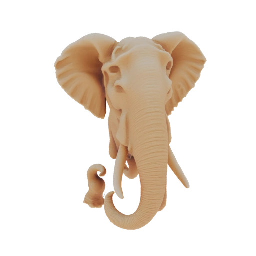 Elegant Wooden Elephant Bust with Calf