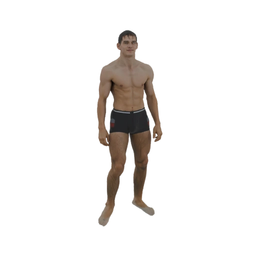 Muscular Man in Swim Trunks