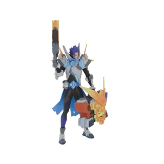 Sci-Fi Warrior with Energy Shield and Rifle 3D Model