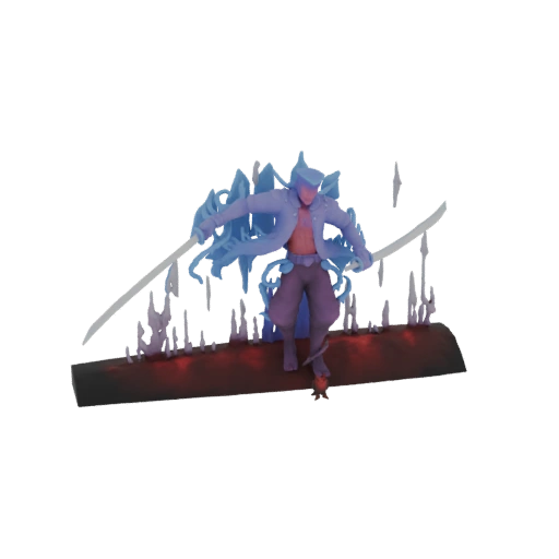 Anime Warrior with Dual Swords 3D Model