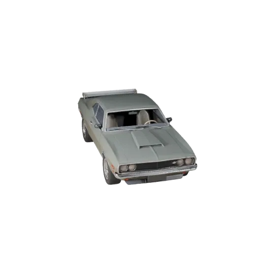 Low Poly Vintage Muscle Car 3D Model for Unity & Unreal