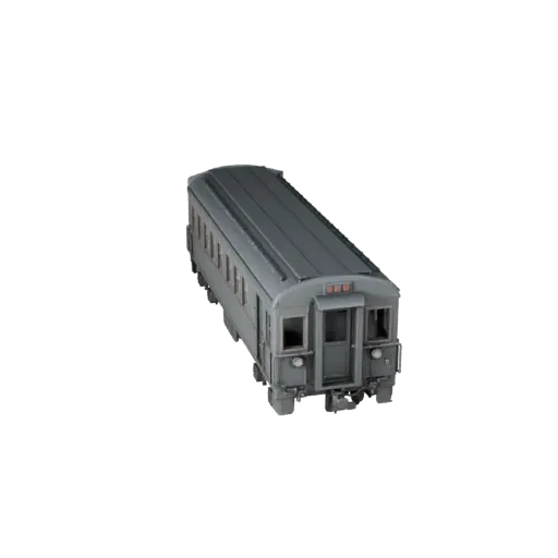 Modello 3D Treno Passeggeri Vintage, vista di gioco a tre quarti, asset veicolo pronto per Unity con ritmo delle carrozze, sp