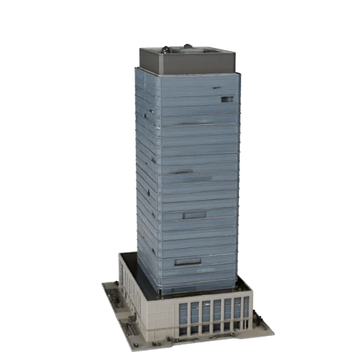 Grattacielo in Vetro High Poly 3D Model per Archviz per Architettura