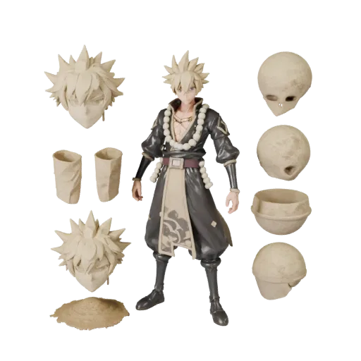 Personaggio 3D Anime Command Boss Mage, vista viewport motore, asset pronto per Unreal Engine con Modello Personaggio Command