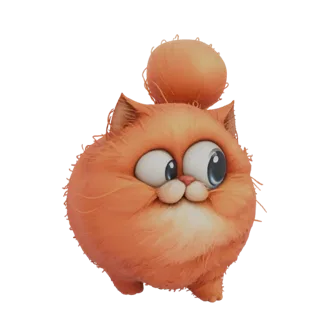 Fluffy Orange Cat 3D Model