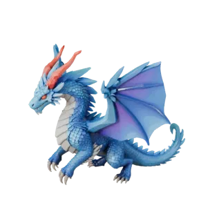 Low Poly Ice Dragon 3D Model - Unity Game Asset with FBX | PBR