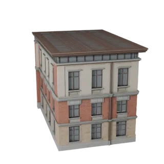 Low Poly Industrial Facade 3D Model for Games & VR