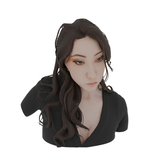 Elegant Woman Bust 3D Model