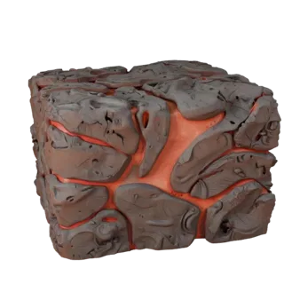High Poly Volcanic Lava Field Chunk 3D for VFX Close-Ups