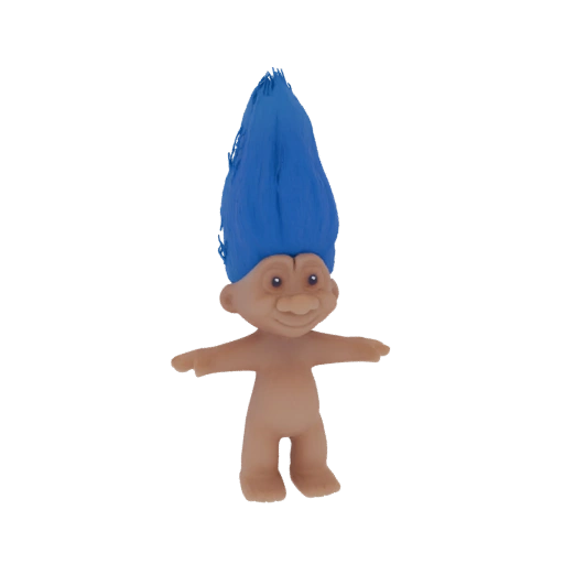 Blue Troll Doll 3D Model