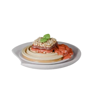 Homestyle Pasta Plate 3D Asset for Studio Catalogs