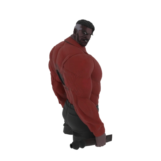 Muscular Man with Red Shirt