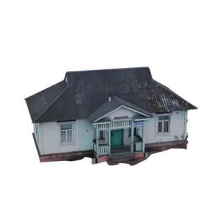 Old Wooden House with Porch 3D Model