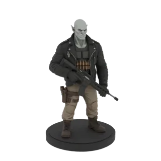Orc Biker with Assault Rifle 3D Model