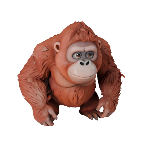 Modelo 3D de Orangután Caricatura - Asset Estilizado para Animación | PBR