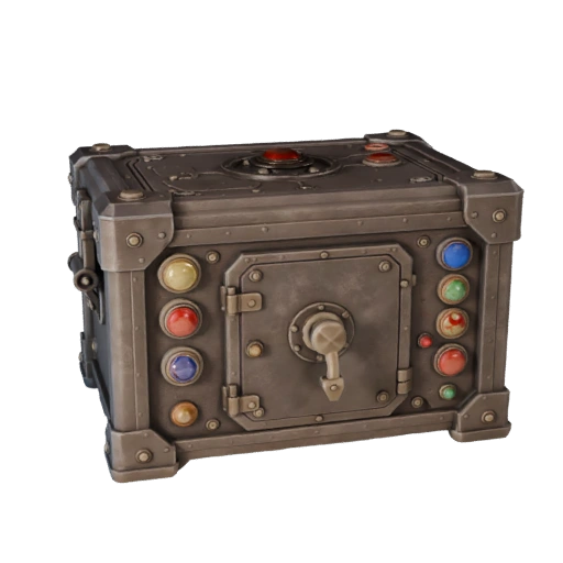 Detaillierte Dungeon-Schalterbox 3D Studio Render-Asset
