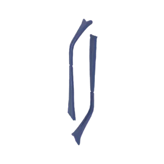 3D model of an abstract sculpture resembling flowing blue fabric, with elegant curves and a dynamic form.