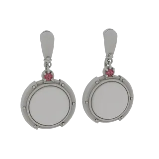 AR Ready Ruby Earrings 3D Web Asset for Online Use