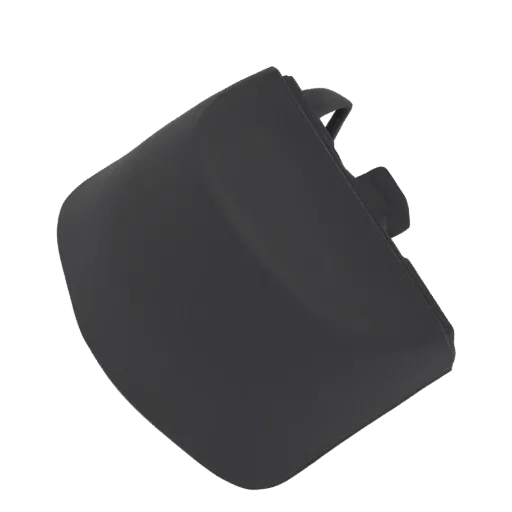 Ein 3D-Render einer schwarzen Autotürgriff-Abdeckung, die ihre glatte Oberfläche und geschwungenes Design zeigt.