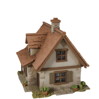Low Poly Cottage 3D Model for Realtime Games and VR