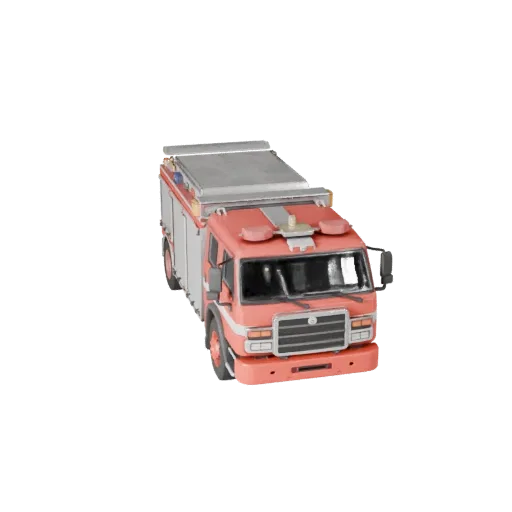 Modello 3D Autopompa Pronta per il Gioco, vista studio tre quarti, asset veicolo pronto per la produzione con massa veicolare