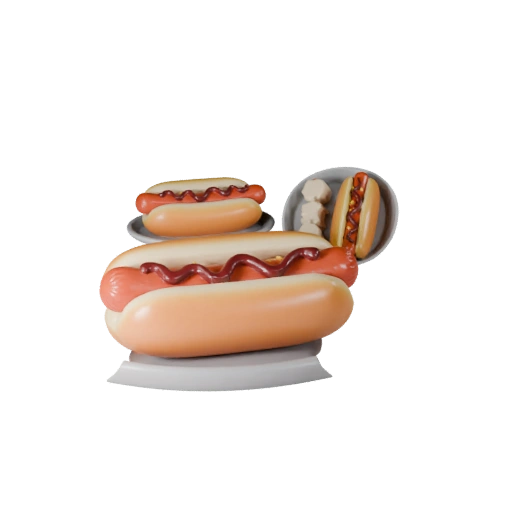 Hot Dog High Poly 3D per Rendering Cinematografici di Primo Piano