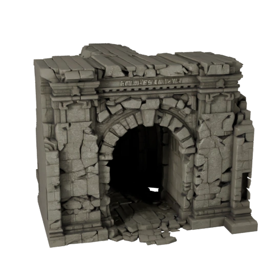 Corridor de donjon effondré Asset 3D Unreal pour Niveaux de Jeu