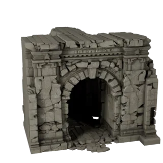 Collapsed Dungeon Corridor Unreal 3D Asset for Game Levels