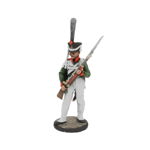 3D model of a French Line Infantryman from 1812, standing with a musket and bayonet.