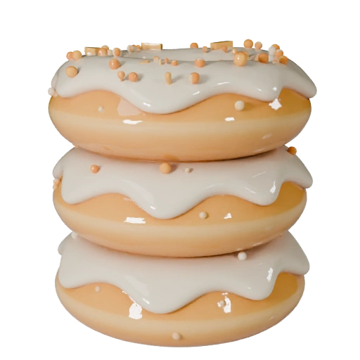 Pile de Mini Donuts Modèle 3D STL pour Utilisation en Studio