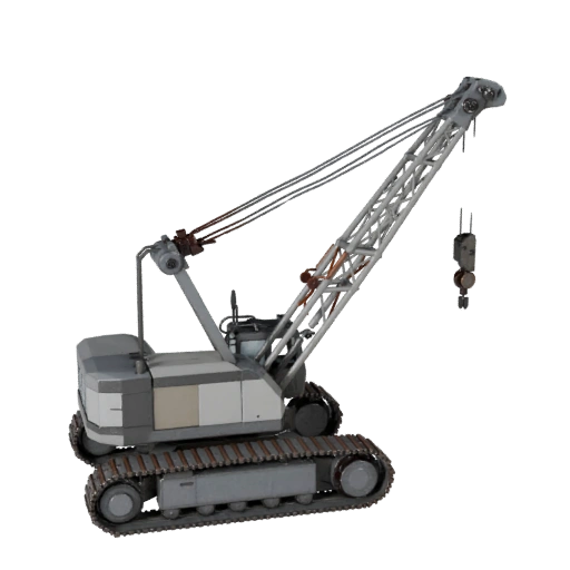 Grue Mobile Low Poly 3D pour Niveaux Temps Réel