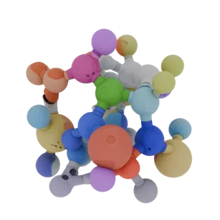 High Poly Organic Molecule Set 3D Asset for Studio