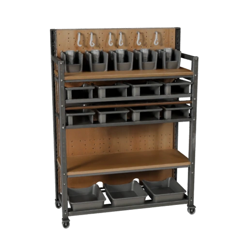 Mechaniker-Teile-Regal 3D-Asset für filmische Renderings