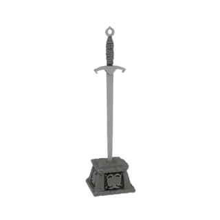 Fencer's Cup with Sword on Stone Pedestal